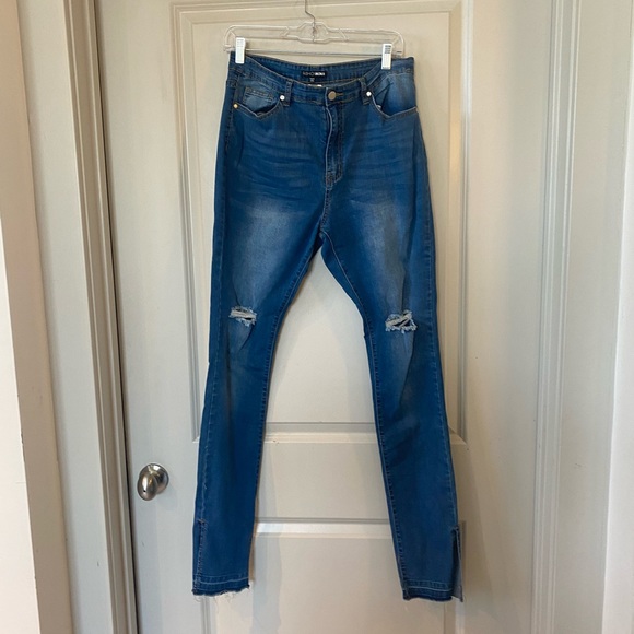 Fashion Nova Jeans Fashion Nova High Waisted Stretch Split Hem Jeans Size 314 Poshmark